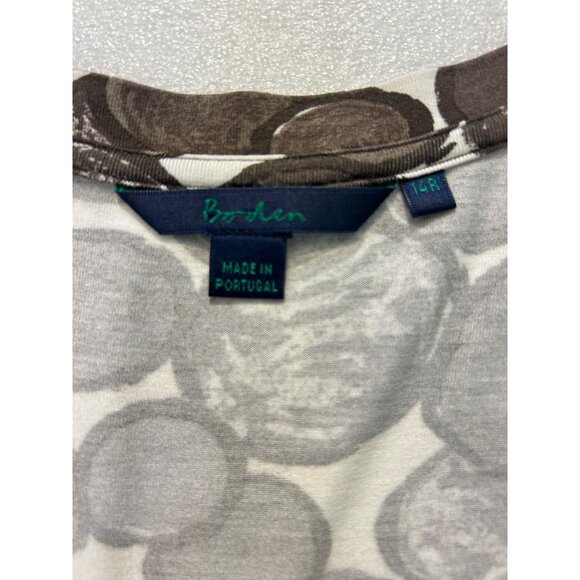 Boden Brown & White Circle Long Sleeve Dress Size 14R US 12 - Picture 4 of 5